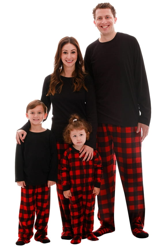 #followme Family Pajamas Microfleece Mens Pajama Set (Buffalo Plaid, 3X-Large, Dog, Dog)