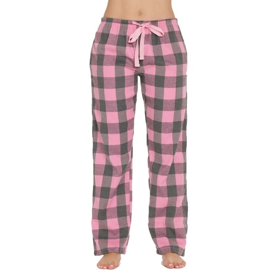 #followme Flannel Pajama Pants for Women Sleepwear PJs 45805-10195-RED-2X (X-Small, Pink - Buffalo Plaid)