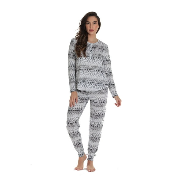 #FollowMe Womens Hacci Pajama Pant Set Warm, Comfy Sleepwear