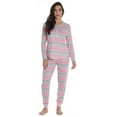 thumbnail image 1 of #FollowMe Womens Hacci Pajama Pant Set  Warm, Comfy Sleepwear, 1 of 3