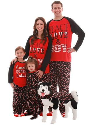 Cute Santa Stitch Candy Cane Christmas Pajamas - Family Christmas