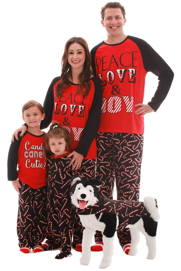 #followme Matching Christmas Pajamas for Family, Couples, Dog - Candy Cane (Candy Cane, X-Large)