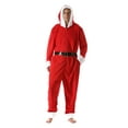 thumbnail image 1 of #followme Mens Adult Bodysuit Holiday Microfleece Jumpsuit One-Piece Pajamas (Santa, Medium), 1 of 4
