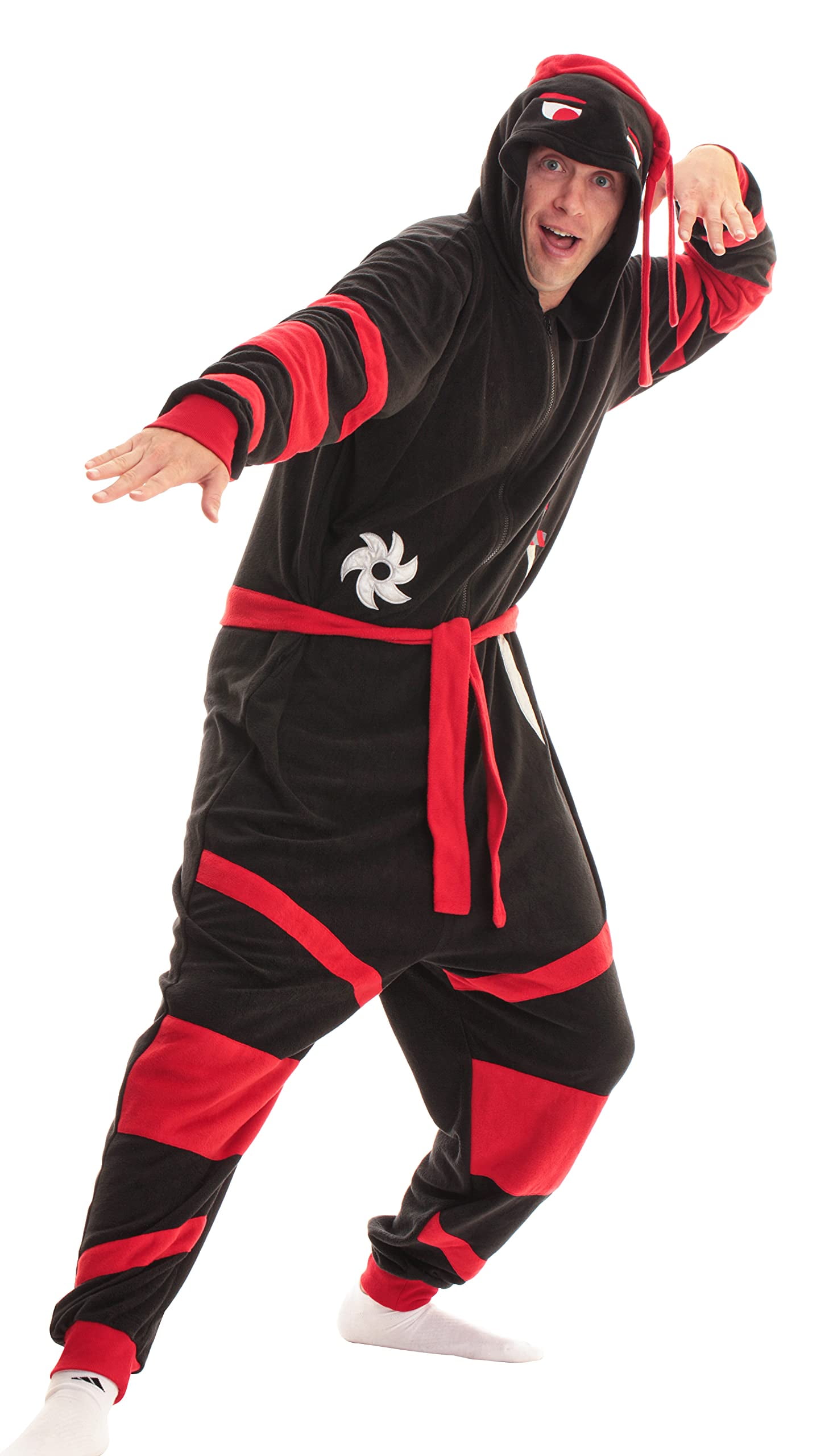 Followme Men's Christmas Onesie, Ninja Pajamas, Microfleece
