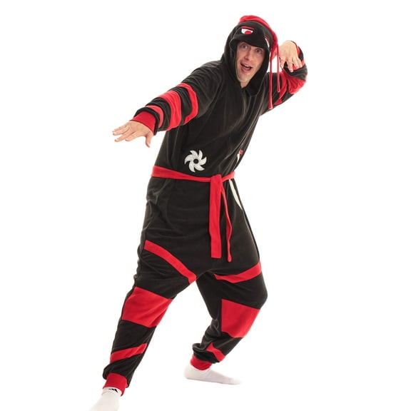 #followme Men's Adult Onesie Mens Pajamas 6938-L (Small, Ninja)