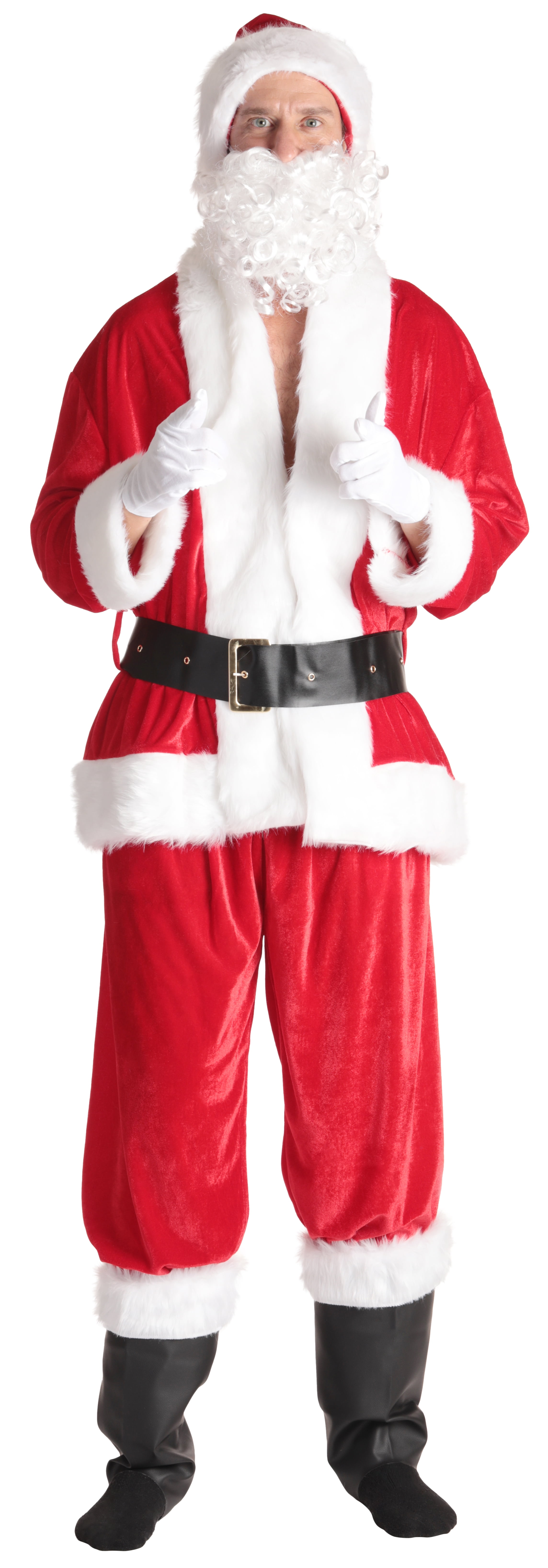 followme Men's Adult Santa Costume with Jacket 7018-RED-XXL-XXXL