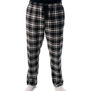 #followme Mens Flannel Pajamas - Plaid Pajama Pants for Men - Lounge & Sleep PJ Bottoms Black Plaid, Large