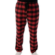 #followme Mens Flannel Pajamas - Plaid Pajama Pants for Men - Lounge & Sleep PJ Bottoms Black / Red - Buffalo Plaid, Medium
