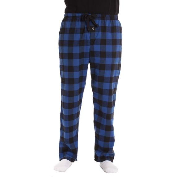 #followme Men's Flannel Pajamas - Plaid Pajama Pants for Men - Lounge & Sleep PJ Bottoms (Royal - Buffalo Plaid, 3X-Large)