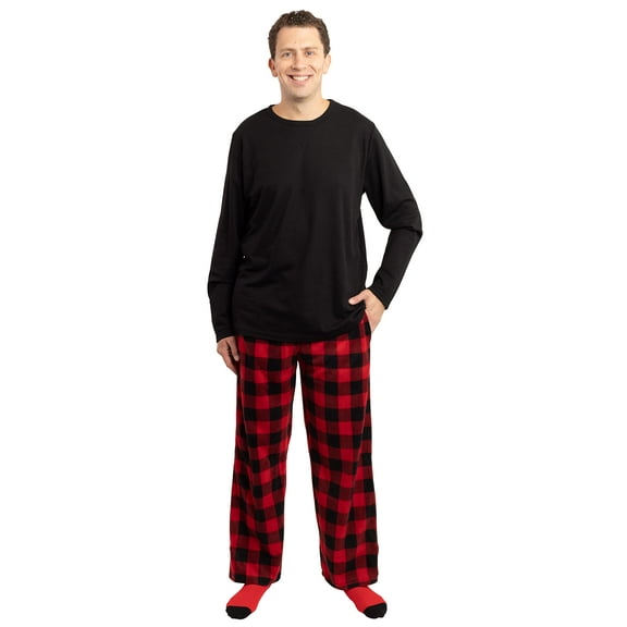 #FollowMe Mens Novelty Pajama Pants Set with Matching Socks  Fun & Comfy Sleepwear (Buffalo Plaid - Bring Me Beer, Small)