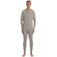 thumbnail image 1 of #followme Men's Solid Thermal Henley Adult Onesie (Heather Grey, X-Large), 1 of 3