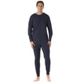 thumbnail image 1 of #followme Men's Solid Thermal Henley Adult Onesie (Navy, Small), 1 of 3