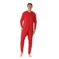 thumbnail image 1 of #followme Men's Solid Thermal Henley Adult Onesie (Red, X-large), 1 of 3