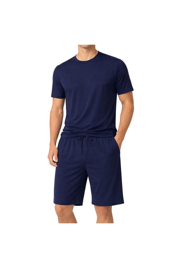 #followme Men's Ultra Soft Pajama Short Set Stretch Jersey 2-Piece Sleep & Lounge Set
