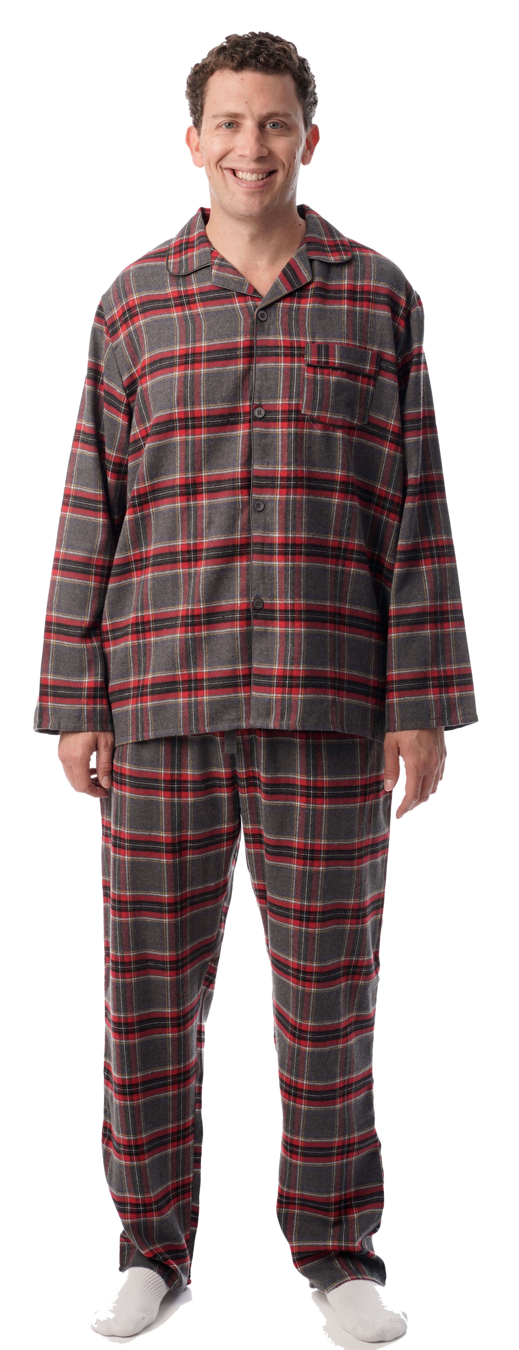 Mens plaid pajama set hotsell