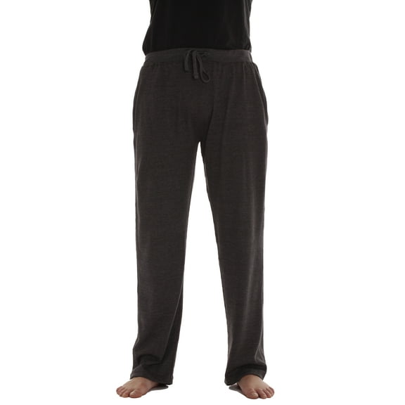 #followme Mens Thermal Pajama Pants with Pockets – Lounge & Sleep PJ Bottoms (Charcoal, Small)
