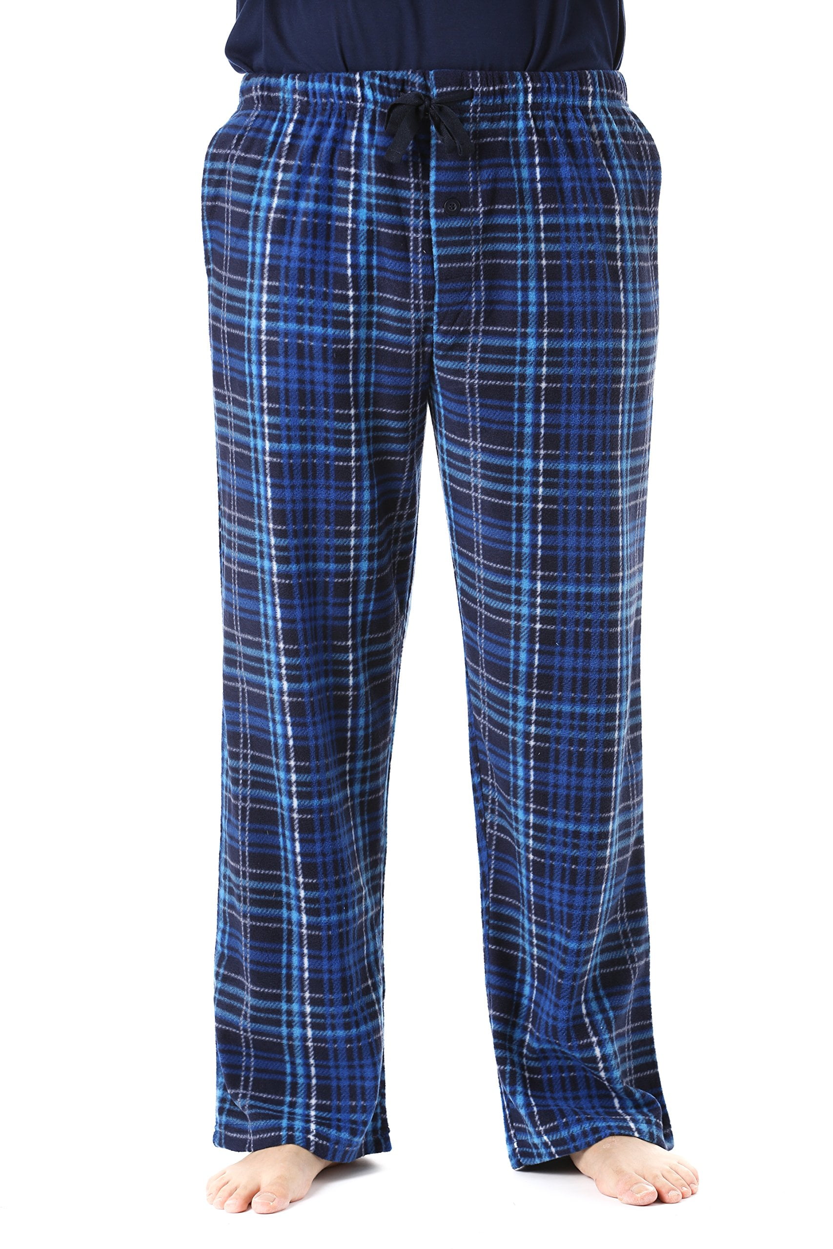 #followme Microfleece Men's Buffalo Plaid Pajama Pants with Pockets (Blue  Plaid, Medium) 