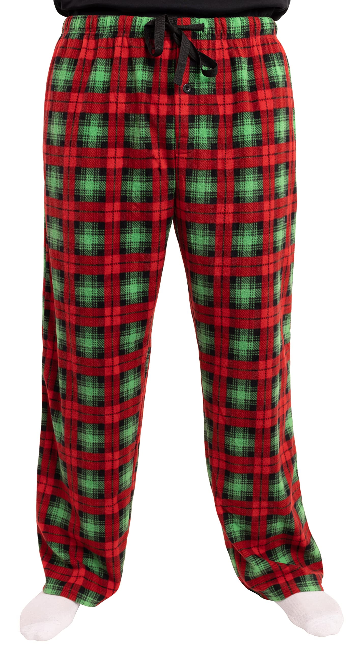 followme Men's Christmas PJ Bottoms, Microfleece Buffalo Plaid Pajama
