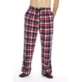 thumbnail image 1 of #followme Microfleece Mens Buffalo Plaid Pajama Pants with Pockets (Red, White & Blue Plaid, Medium), 1 of 2