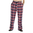 thumbnail image 1 of #followme Microfleece Mens Buffalo Plaid Pajama Pants with Pockets (Red, White & Blue Plaid, Small), 1 of 3