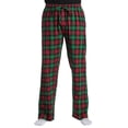 thumbnail image 1 of #followme Pajama Pants for Men 45915-10805-XXXL-SIOC (Red Green Plaid 100% Cotton Flannel, Small), 1 of 3