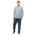 thumbnail image 1 of #followme Pajama Set for Men with Thermal Henley Top and Polar Fleece Pants 44909 (Charcoal, X-Large), 1 of 3
