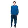 thumbnail image 1 of #FollowMe Mens Thermal Henley Pajama Set with Polar Fleece Pants  Warm, Comfy Sleepwear (Light Blue, XXX-Large), 1 of 3
