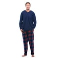 thumbnail image 1 of #FollowMe Mens Thermal Henley Pajama Set with Polar Fleece Pants  Warm, Comfy Sleepwear (Navy, Small), 1 of 3