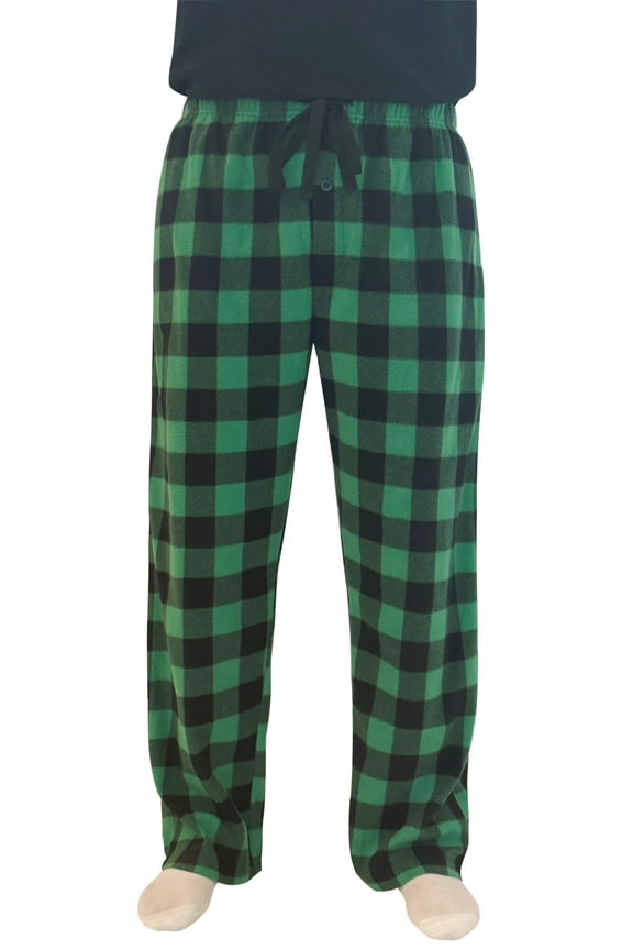 #followme Polar Fleece Pajama Pants for Men 45902-V-10195-GB-XL (X-Large, Buffalo Plaid - Green Black)