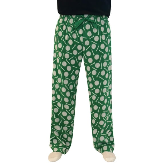#followme Polar Fleece Pajama Pants for Men 45902-V-10761-XXXL (XXX-Large, Green - Golf Balls and Tees)