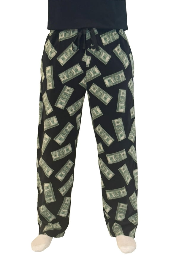 #followme Polar Fleece Pajama Pants for Men 45902-V-10762-S (Small, Black - Cash Money)
