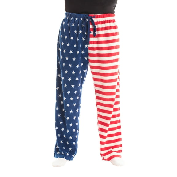 #followme Polar Fleece Pajama Pants for Men Sleepwear PJs (American Flag, Large)