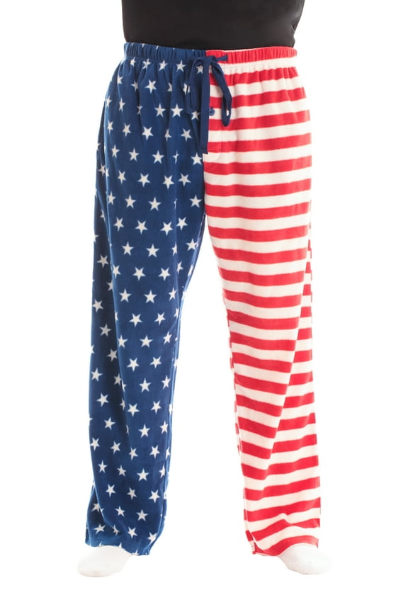 #followme Polar Fleece Pajama Pants for Men Sleepwear PJs (American Flag, Large)