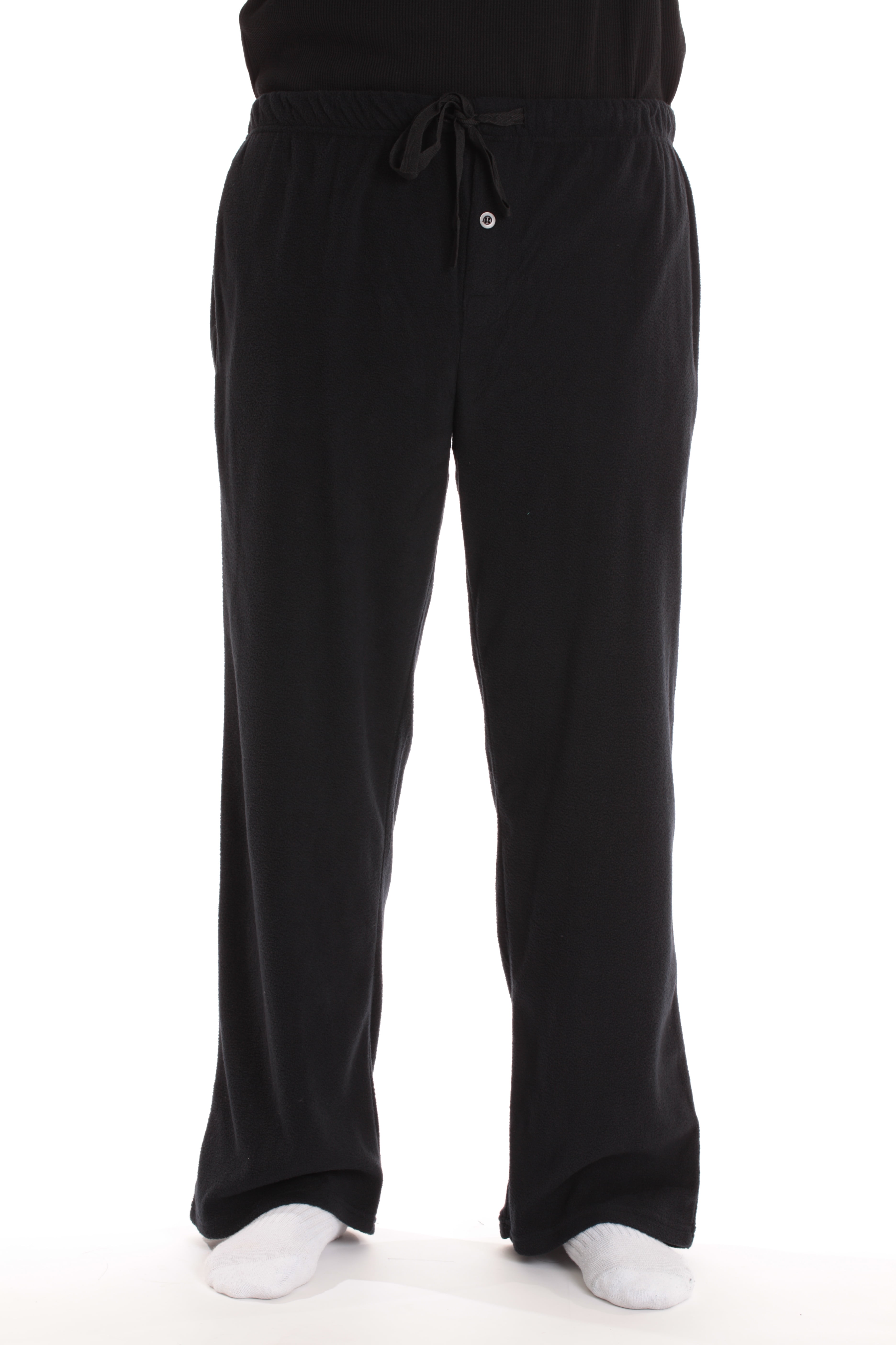 #followme Microfleece Mens Buffalo Plaid Pajama Pants with Pockets (Black, Small)
