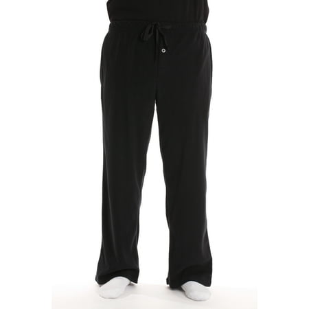 #followme Microfleece Mens Buffalo Plaid Pajama Pants with Pockets (Black, Small)