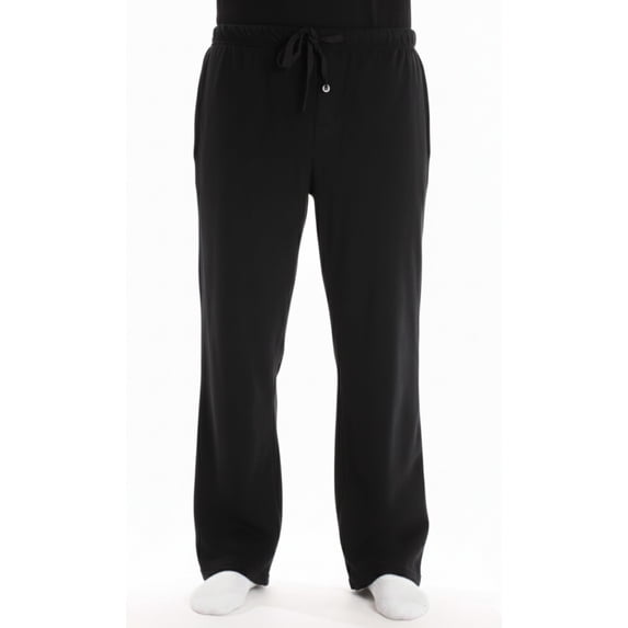 #followme Microfleece Mens Buffalo Plaid Pajama Pants with Pockets (Black, Small)