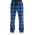 thumbnail image 1 of #followme Polar Fleece Pajama Pants for Men Sleepwear PJs (Buffalo Plaid Enlarged Blue Black, Large), 1 of 8