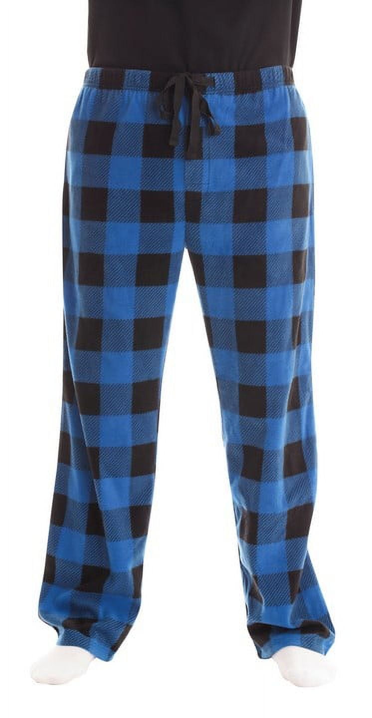 #followme Ultra Soft Fleece Men's Plaid Pajama Pants with Pockets (Black &  Red Buffalo Plaid, Large) 