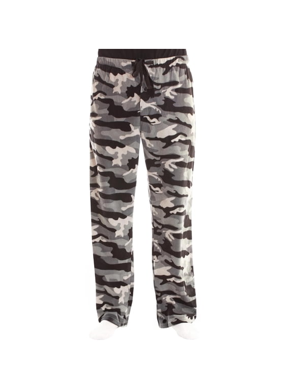#followme Polar Fleece Pajama Pants for Men Sleepwear PJs (Camouflage Black Grey, 3X-Large)