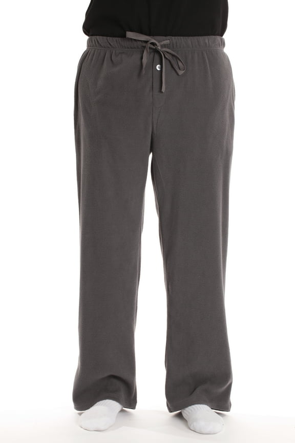 #followme Polar Fleece Pajama Pants for Men Sleepwear PJs (Charcoal, Small)
