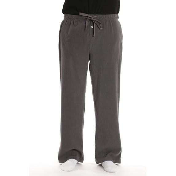 #followme Polar Fleece Pajama Pants for Men Sleepwear PJs (Charcoal, Small)