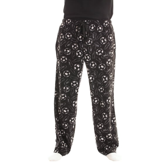 #followme Polar Fleece Pajama Pants for Men Sleepwear PJs (Soccer Ball and Cleat, XX-Large)