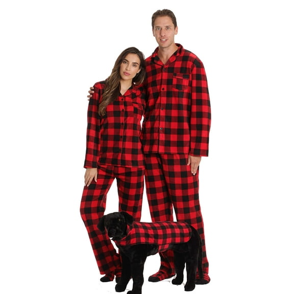 #followme Printed Flannel Family Pajamas (Buffalo Plaid, 3X-Large)