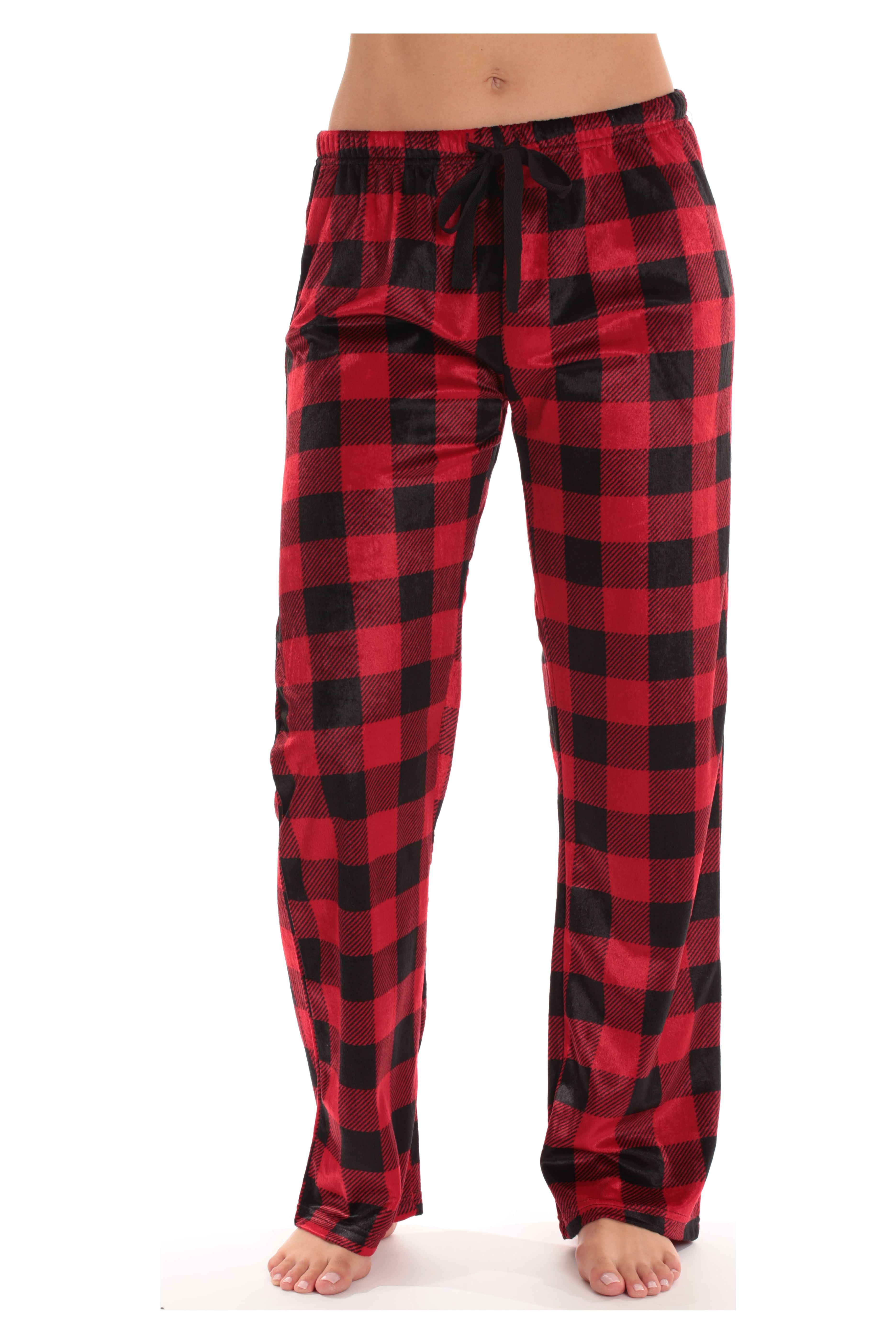 followme Silky Fleece Buffalo Plaid Pajama Pants for Women (Red Buffalo  Plaid, 1X) - Walmart.com