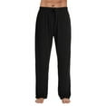 thumbnail image 1 of #followme Super Soft Men's Knit Pajama Pants with Pockets - Mens PJ Bottoms 45901-BLK-S, 1 of 3