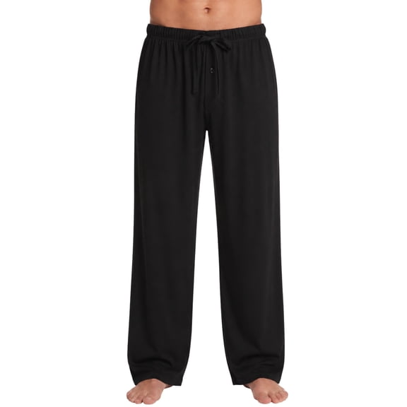 #followme Men’s Super Soft Lounge Pants – Stretch Pajama Bottoms with Handy Pockets (Black, Small)