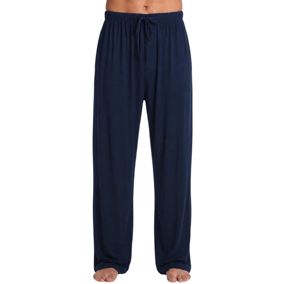 #followme Super Soft Mens Polyspandex Pajama Pants with Pockets (Navy, Small)