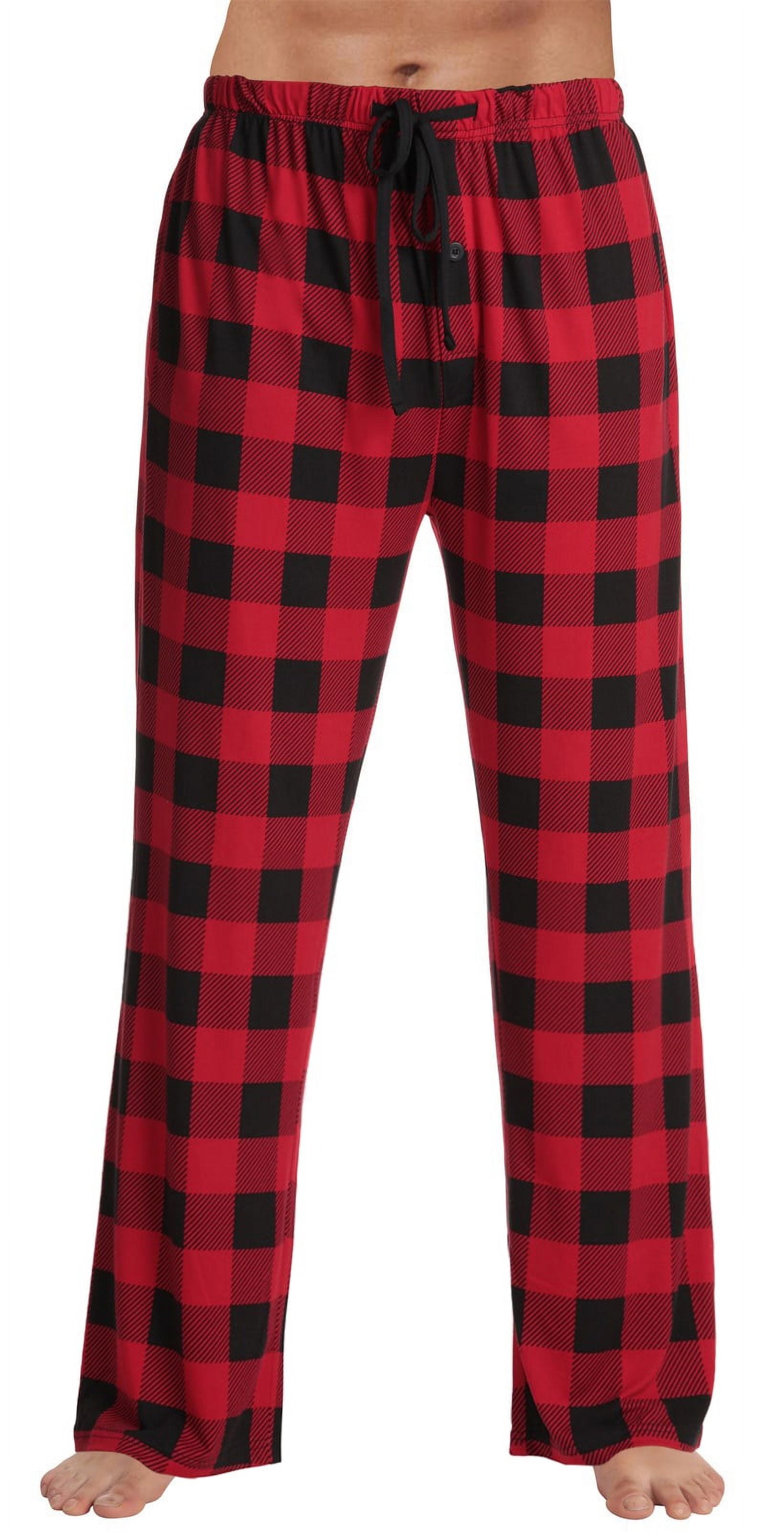 followme Super Soft Men s Polyspandex Pajama Pants with Pockets Red Buffalo Plaid XX Large Walmart