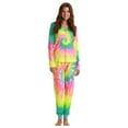 thumbnail image 1 of #followme Tie Dye 2 Piece Jogger Thermal Pajama Set for Women 6862-10575-XXL (Tie Dye Neon Swirl, X-Large), 1 of 2