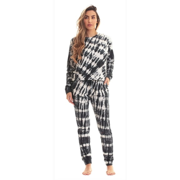 #FollowMe Womens Tie Dye Jogger Set  French Terry Two-Piece Loungewear & Sweatsuit